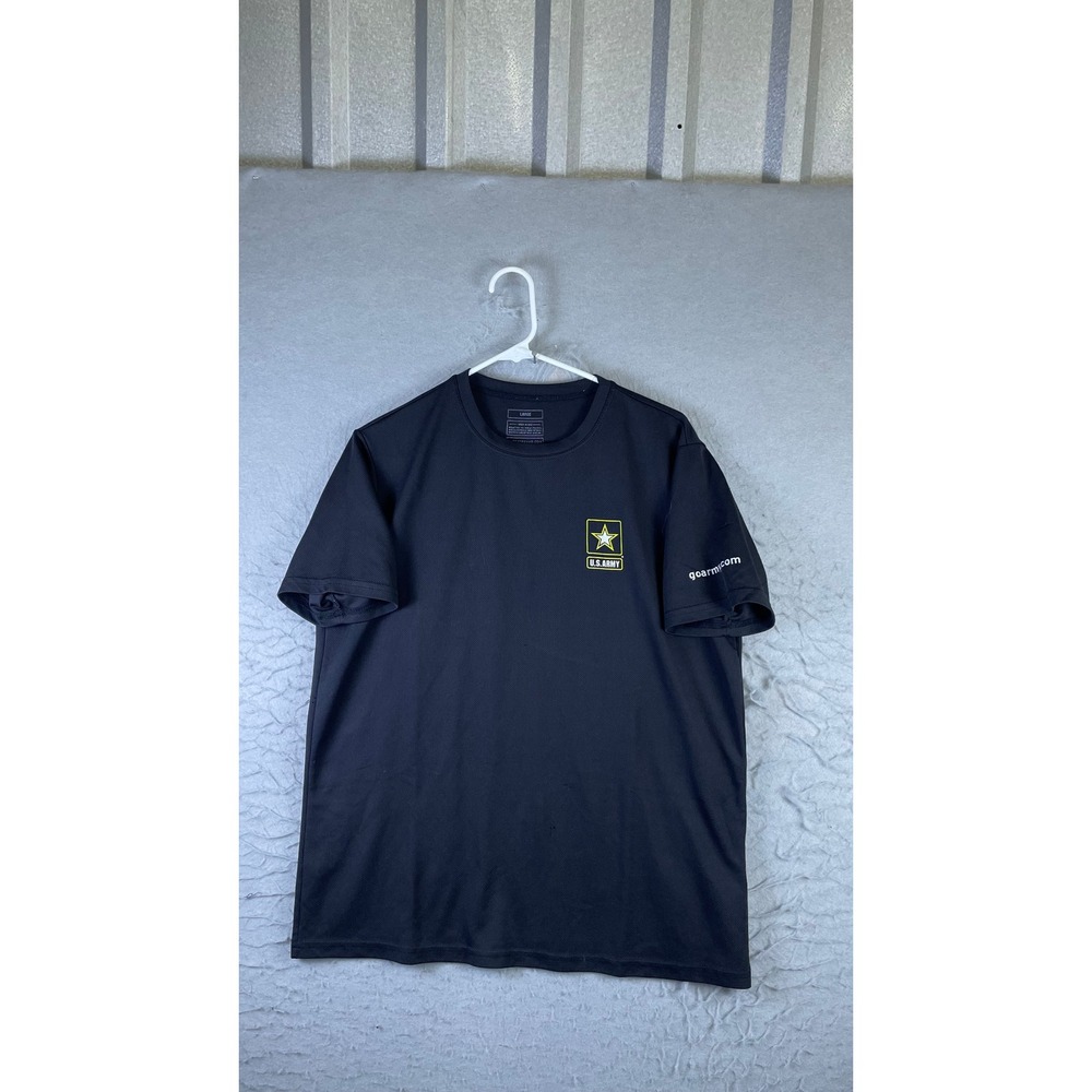 Expert Brand T-Shirt Mens Large Black Excellent U.S. Army Logo Performance Mesh